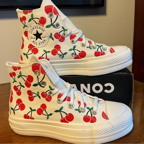 Converse Women's Chuck Taylor All Star Lift Platform Cherries Sneakers - Picture 1 of 6
